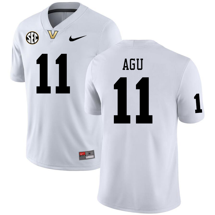 Vanderbilt Commodores #11 Darren Agu College Football Jerseys Sale Stitched-White